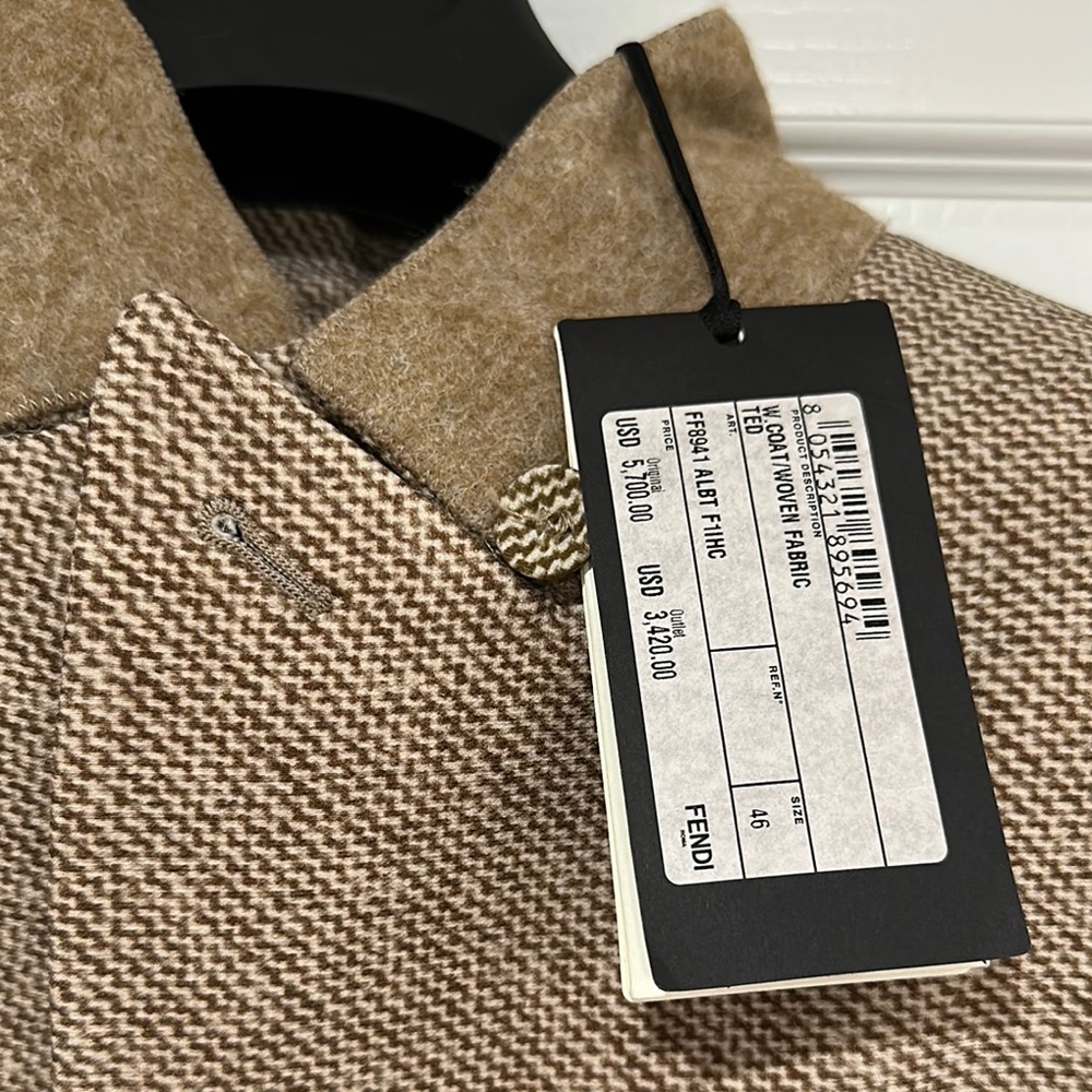 Fendi Tan Trench Coat with Textured Weave
